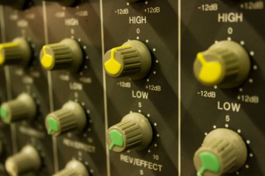 Müzik Stüdyo Ses karıştırıcı closeup