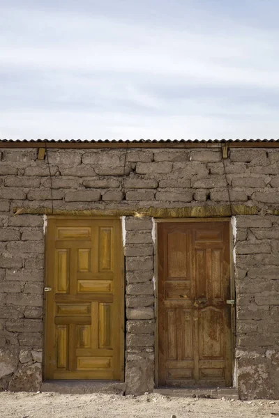 Detalhe Antiga Casa Pedra Tradicional Bolívia — Fotografia de Stock