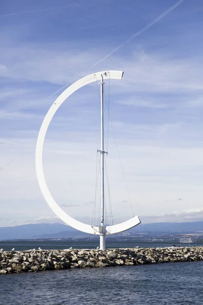 High Wind Indicator Girouette Ouchy Waterfront Lausanne Switzerland — Stock Photo, Image