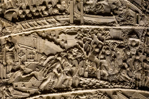 Detail Trajan Column Rome Italy Column Completed Ad113 Commemorates Roman — Stock Photo, Image