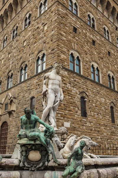 Detail Van Fontein Van Neptunus Florence Italië — Stockfoto
