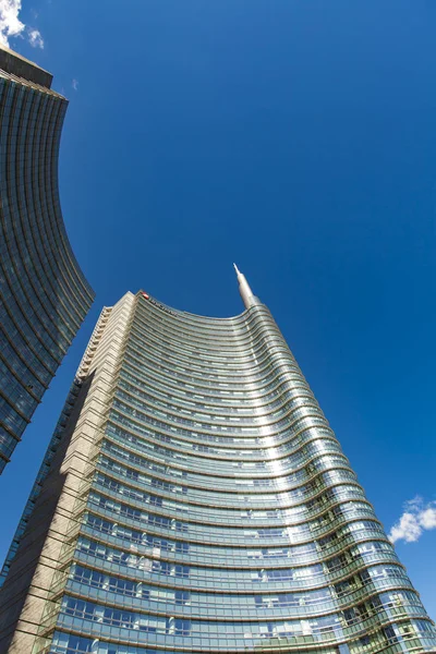 Milano Italia Aprile 2017 Dettaglio Torre Unicredit Milano Italia Torre — Foto Stock
