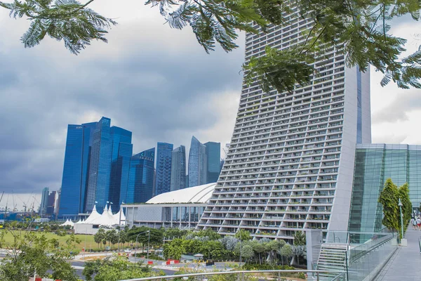 Singapur Sierpnia 2014 Widok Hotelu Marina Bay Sands Singapurze Jest — Zdjęcie stockowe