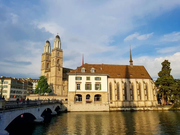 Zurich Suiza Mayo 2018 Personas Identificadas Por Iglesia Grossmunster Zurich — Foto de Stock