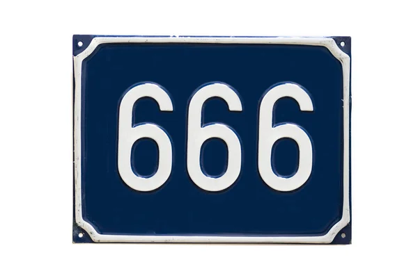 Número 666 Signo Del Diablo Símbolo Una Placa Calle Aislada —  Fotos de Stock