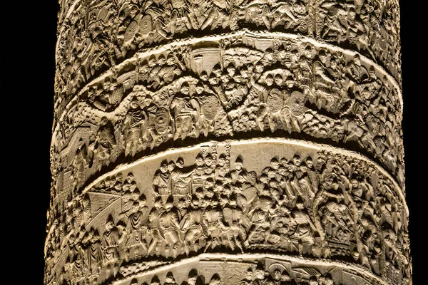Detail Traianus Sloupce Římě Itálie Sloupec Byl Dokončen Ad113 Připomíná — Stock fotografie