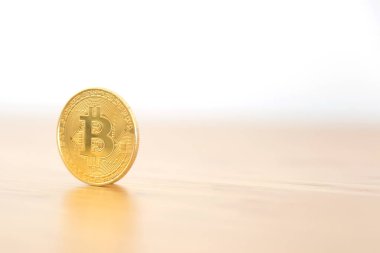 Bitcoin altın sikke, cryptocurrency kavramı görüntüleme