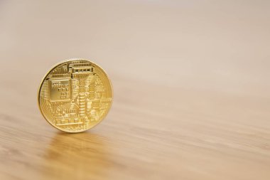 Bitcoin altın sikke, cryptocurrency kavramı görüntüleme