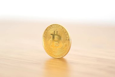 Bitcoin altın sikke, cryptocurrency kavramı görüntüleme
