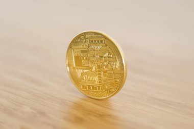 Bitcoin altın sikke, cryptocurrency kavramı görüntüleme