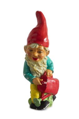Beyaz arka plan üzerinde izole vintage bahçe cini