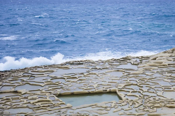 Vista Salt Pans Gozo Island Malta —  Fotos de Stock