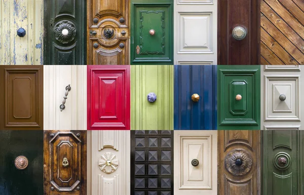 Set Details Traditional Front Doors Buildings Malta — Stock Photo, Image