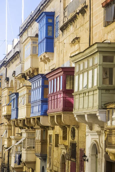 Anciennes Belles Maisons Dans Centre Capitale Valette Malte — Photo