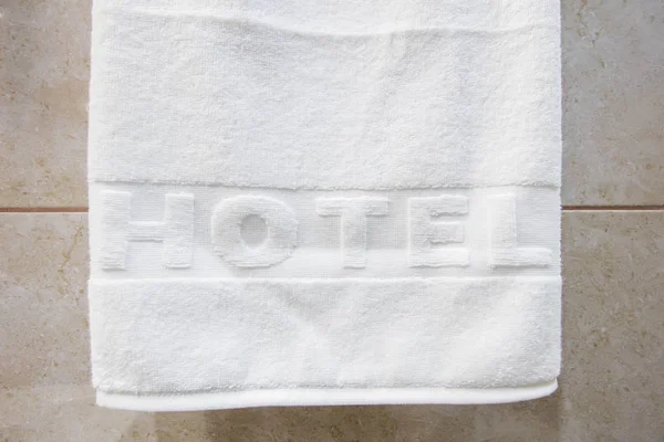 Zbliżenie Czyste Białe Ręczniki Hotelu — Zdjęcie stockowe