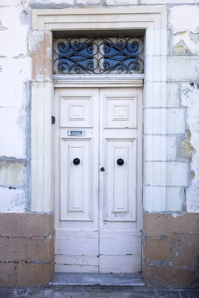 Zobacz Tradycyjne Drzwi Budynku Malcie — Zdjęcie stockowe