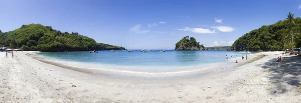 Panoramatický Výhled Pláž Kelingking Ostrově Nusa Penida Indonésii — Stock fotografie