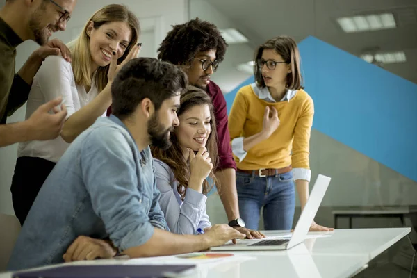 Group Young Multiethnic Business People Working Communicating Together Creative Office — Stock Photo, Image