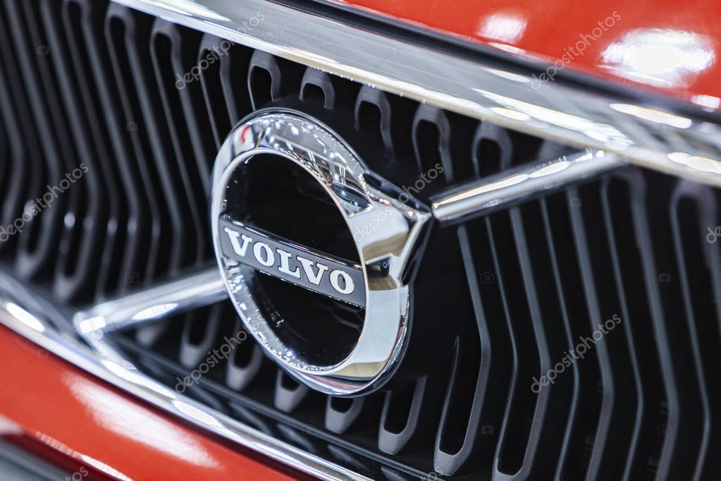 BELGRADE, SERBIA - MARCH 23, 2019: Detail of Volvo car in Belgrade, Serbia. Volvo  is a Swedish multinational manufacturing company founded at 1927.