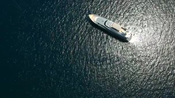 Luftaufnahme Eines Kreuzfahrtschiffes Griechenland — Stockvideo