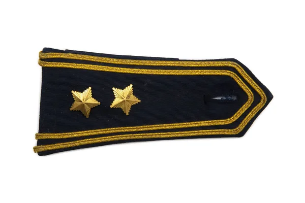 Bretelles avec deux étoiles de rang militaire — Photo
