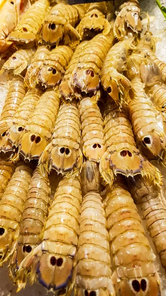 Squilla Mantis (mantis garnalen) op de vismarkt — Stockfoto