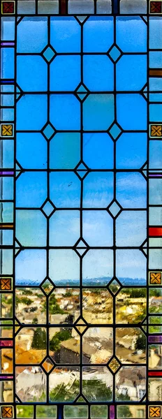 Medieval stained glass window — Stock Photo, Image