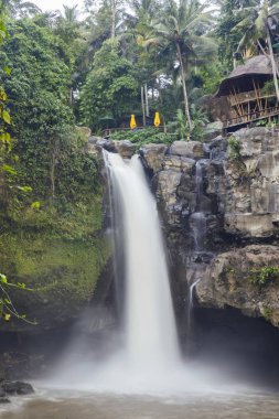 Bali, Endonezya'da Ubud yakınlarındaki muhteşem Tegenungan şelalesinde görüntüle