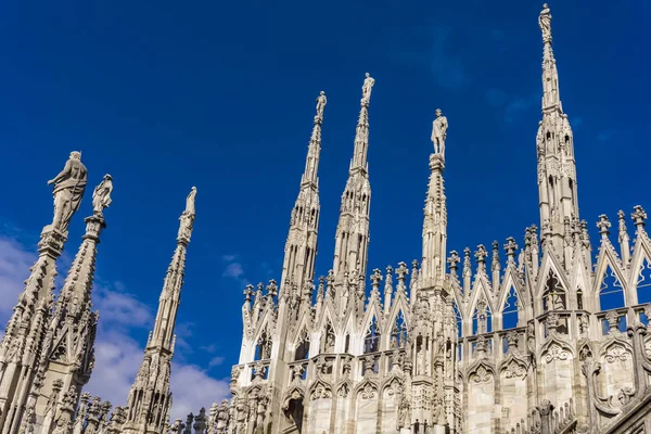 Gotyckie Tarasy Dachu Mediolanu Duomo Włoszech — Zdjęcie stockowe