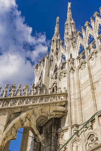 Terraços Góticos Último Piso Milão Duomo Itália — Fotografia de Stock