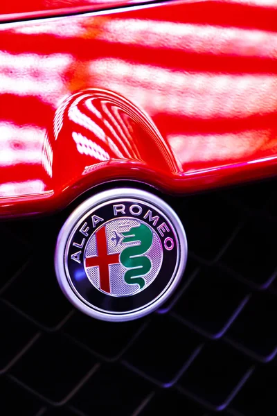 Belgrade Serbia Marzo 2019 Detalle Del Coche Alfa Romeo Belgrado — Foto de Stock