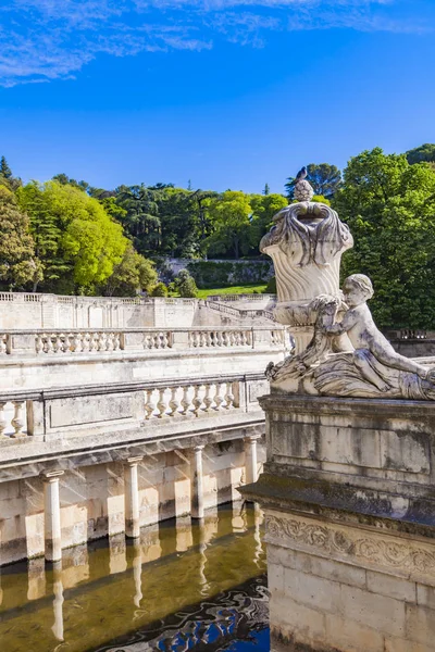 Detail Van Prachtige Fontein Jardin Fontaine Nîmes Frankrijk — Stockfoto