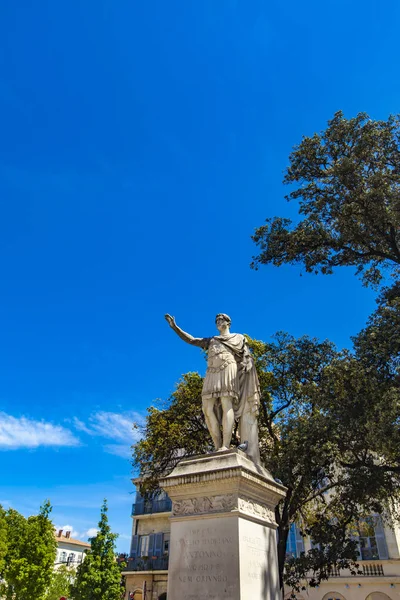 Statue Von Antonin Pieux Römischer Kaiser Nimes Frankreich Angefertigt Von — Stockfoto