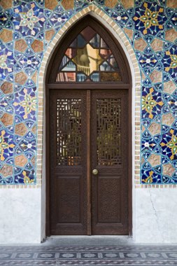 Tiflis, Gürcistan'daki Orbeliani sülfür hamamı binasının detayı