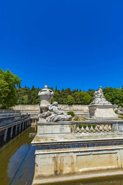 Detail Des Schönen Brunnens Jardin Fontaine Nimes Frankreich — Stockfoto