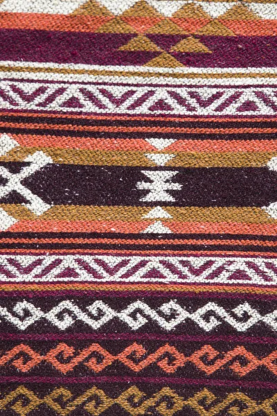 Detail Traditional Georgian Handmade Carpet Typical Geometrical Pattern — Stock Photo, Image