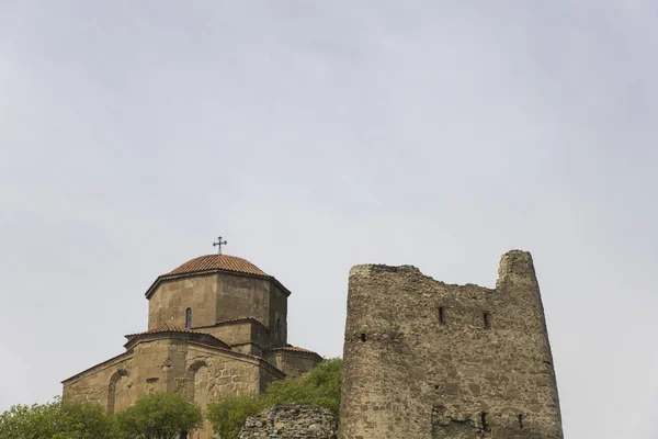 Вид Монастырь Джвари Оракс Вблизи Мцхеты Грузии — стоковое фото