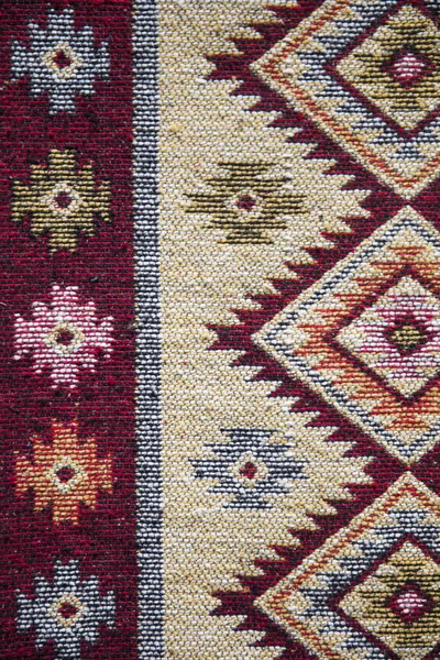 Detail of the traditional Georgian handmade carpet with typical geometrical pattern