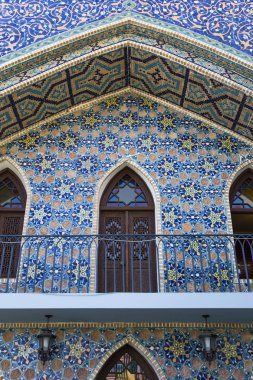 Tiflis, Gürcistan'daki Orbeliani sülfür hamamı binasının detayı