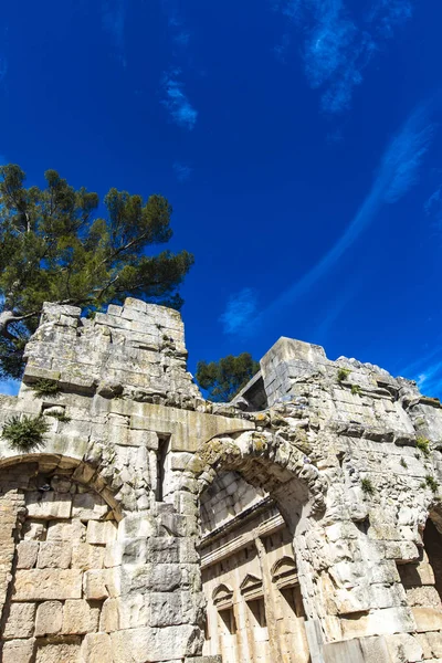 Restos Del Antiguo Templo Romano Diana Nimes Francia —  Fotos de Stock