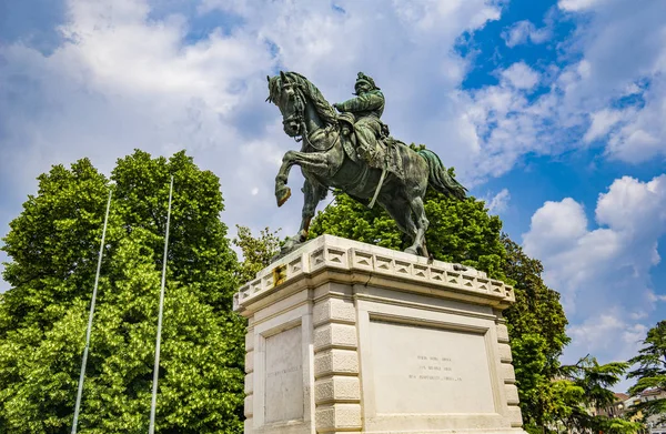 Vittorio Emanuele Ikinci Anıtına Görünümü Verona Bra Meydanı Nda Talya — Stok fotoğraf