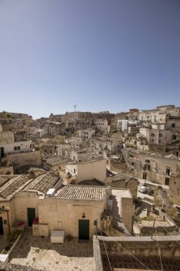 Güney İtalya Basilicata bölgesinde Matera antik kenti görünümü