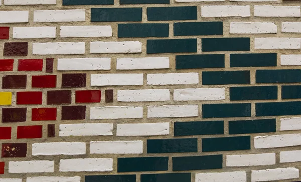 Szczegóły Kolorowego Tła Muru Ceglanego — Zdjęcie stockowe