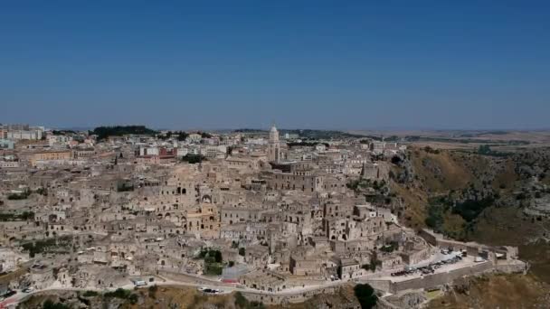 Vue Ancienne Ville Matera Dans Région Basilicate Dans Sud Italie — Video