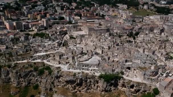 Widok Starożytne Miasto Matera Regionie Basilicata Południowych Włoszech — Wideo stockowe