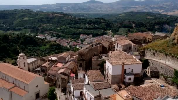 Panoramatický Pohled Staré Město Tursi Oblasti Basilicata Itálie — Stock video