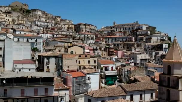 Панорамний Вид Старе Місто Турсі Регіоні Базиліката Італія — стокове відео