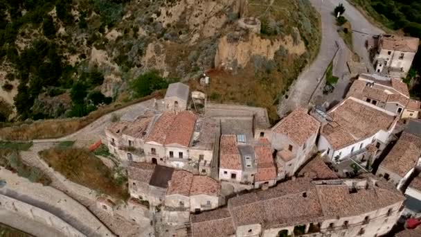 Panoramatický Pohled Staré Město Tursi Oblasti Basilicata Itálie — Stock video