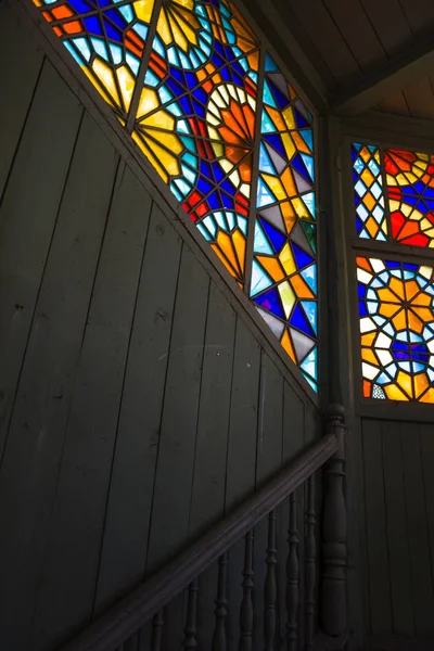 Tbilisi Georgië Mei 2019 Detail Van Het Glas Lood Raam — Stockfoto