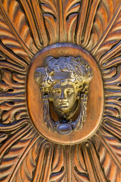 Closeup Detail Vintage Door Knocker Montalcino Italy — Stock Photo, Image